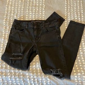 American Eagle Soft Ripped Black Wash Jeans /Jeggings